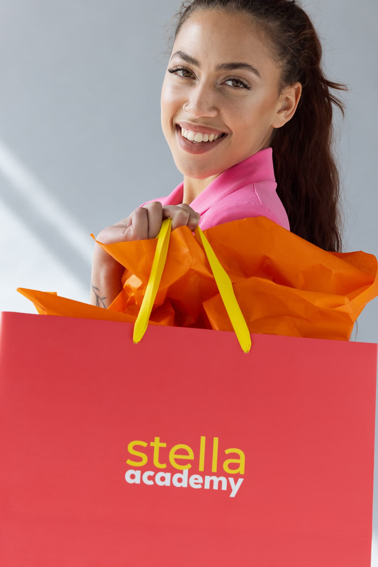 Stella Academy branded gift bag